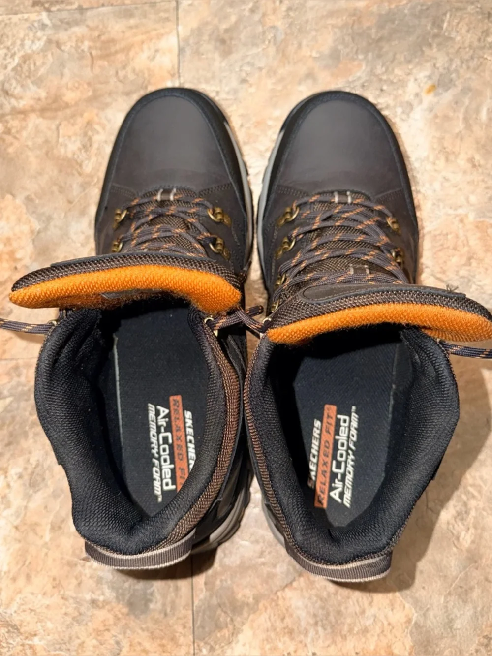 SKECHERS MENS RELMENT-DAGGETT HIKING BOOTS IN CHOCOLATE #204642 SIZE 14 - NWOT